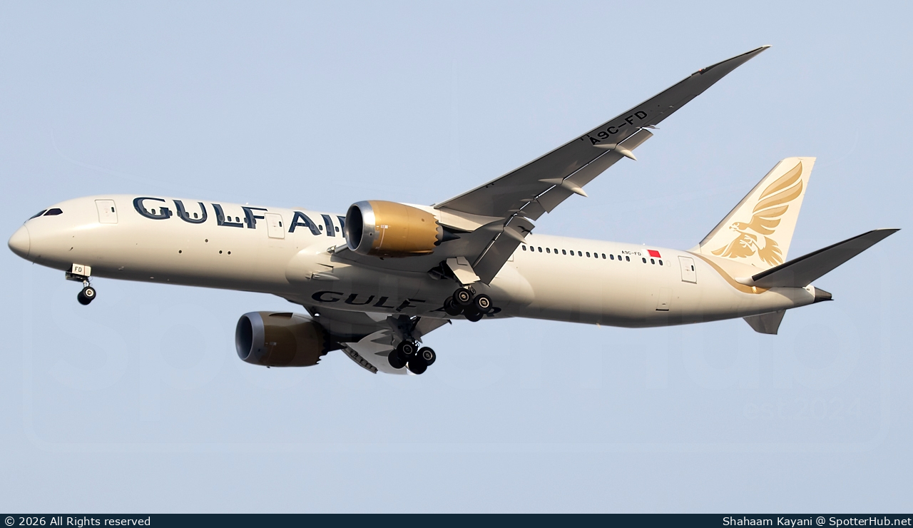 Photo of A9C-FD - Boeing 787-9 Dreamliner operated by Gulf Air