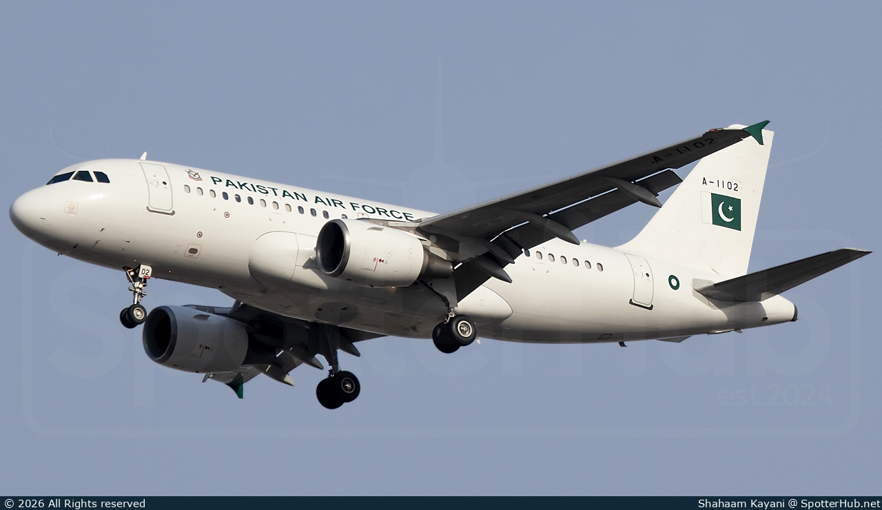 Photo of A-1102 - Airbus A319-112 operated by Pakistan Air Force