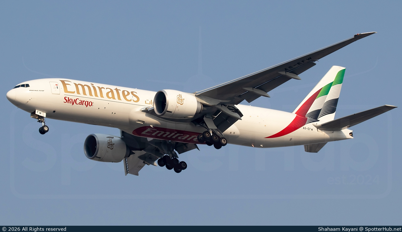 Photo of A6-EFW - Boeing 777-F operated by Emirates SkyCargo