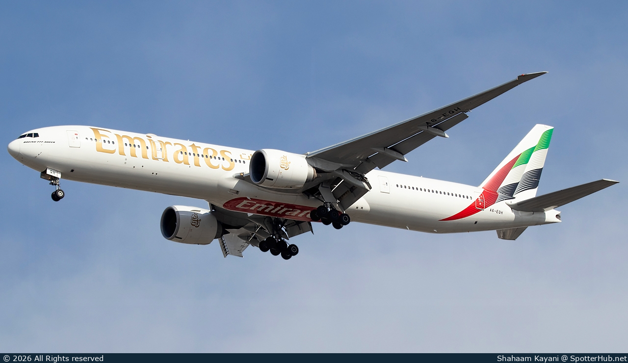 Photo of A6-EQH - Boeing 777-31H(ER) operated by Emirates