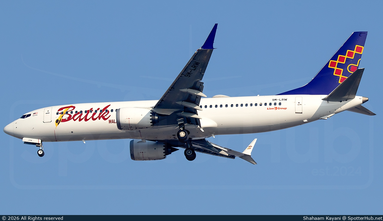 Photo of 9M-LRW - Boeing 737 MAX 8 operated by Batik Air Malaysia