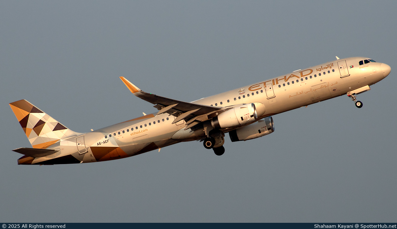 Photo of A6-AEF - Airbus A321-231 operated by Etihad Airways