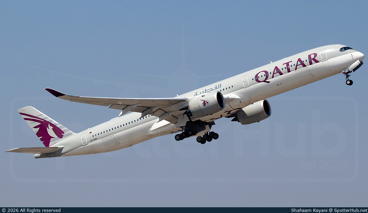 Photo of A7-AOD - Airbus A350-1041 operated by Qatar Airways