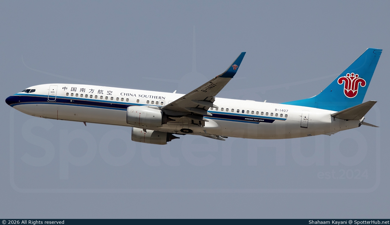 Photo of B-1407 - Boeing 737-81B operated by China Southern Airlines