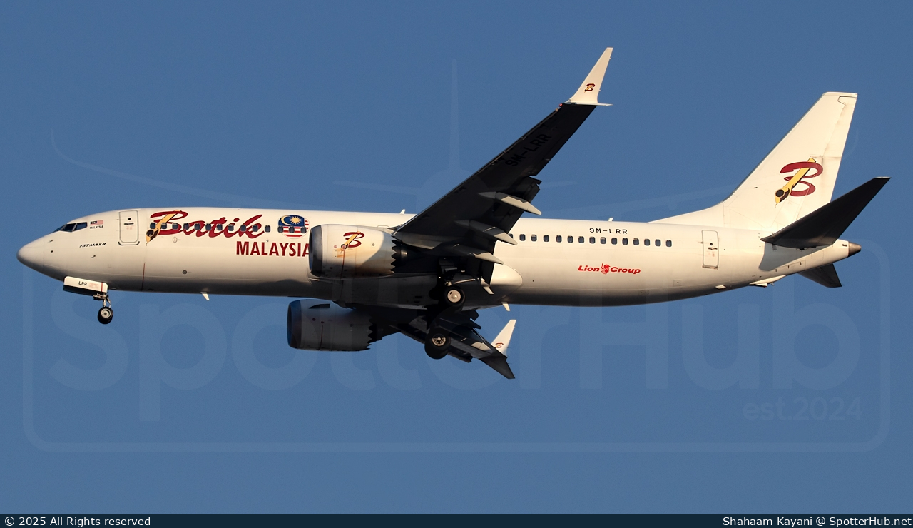 Photo of 9M-LRR - Boeing 737 MAX 8 operated by Batik Air Malaysia
