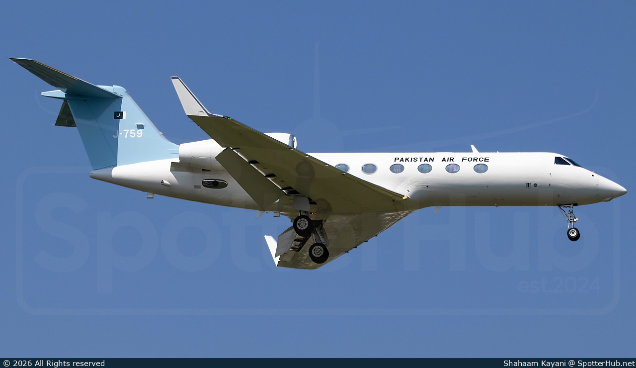 Photo of J-759 - Gulfstream GIV-X (G450) operated by Pakistan Air Force