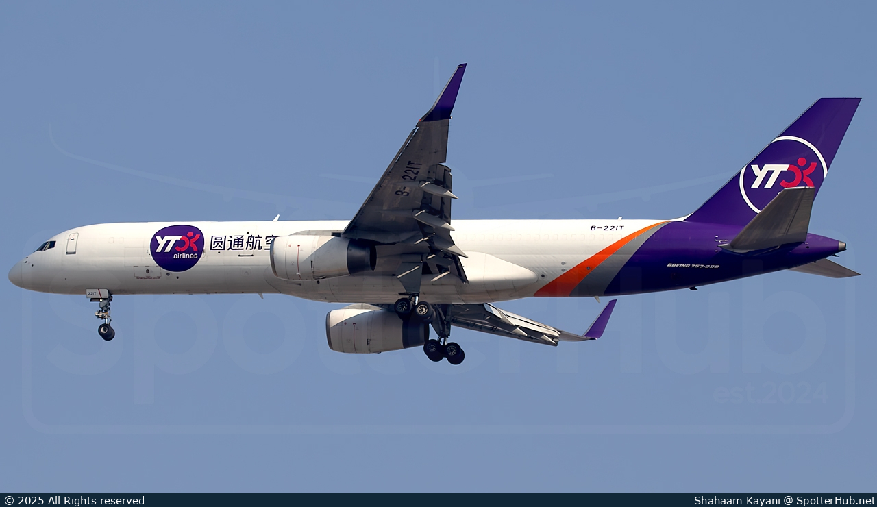 Photo of B-221T - Boeing 757-223(PCF) operated by YTO Cargo Airlines