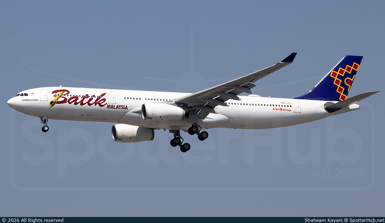 Photo of 9M-LFC - Airbus A330-343 operated by Batik Air Malaysia