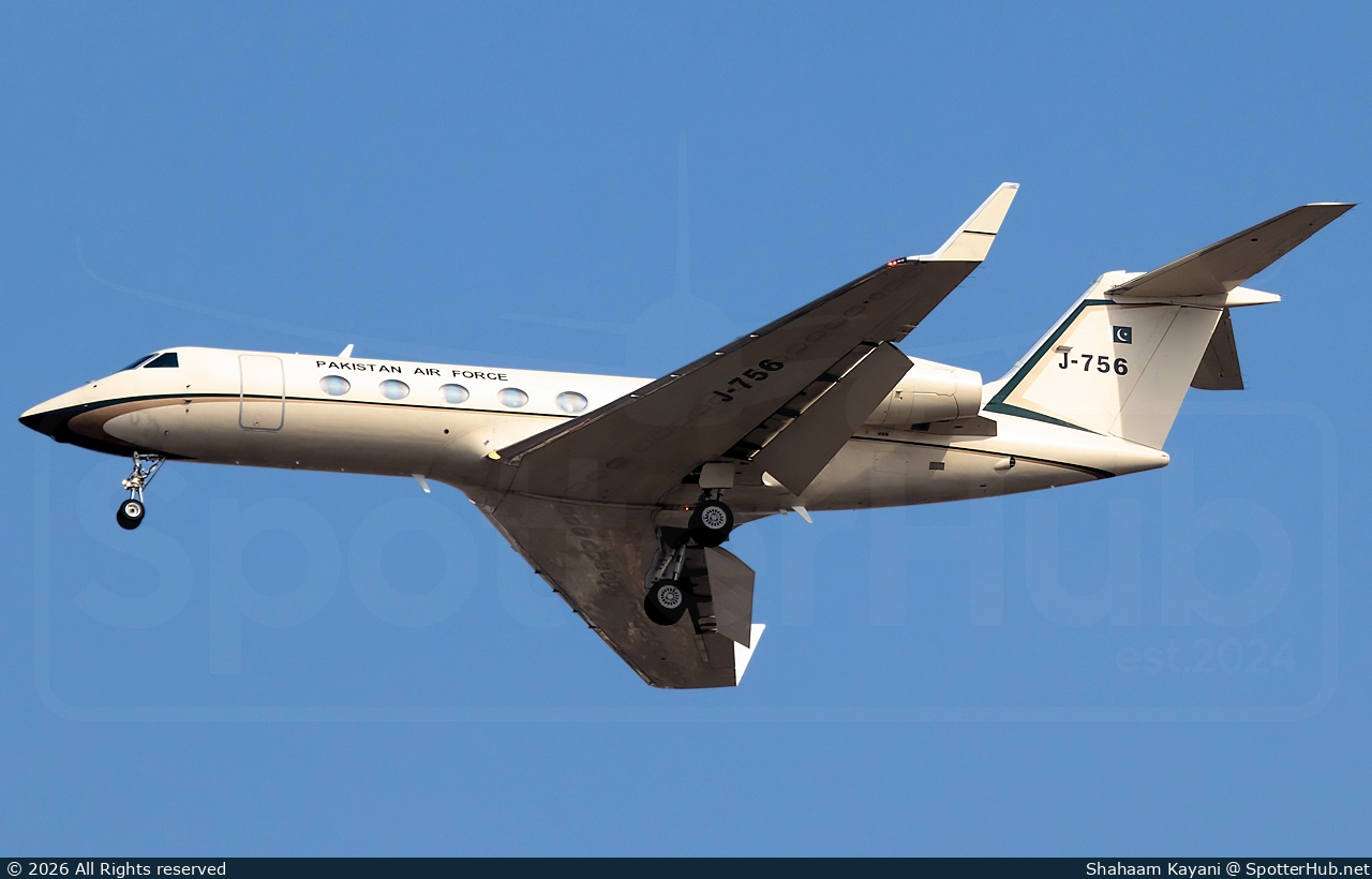 Photo of J-756 - Gulfstream GIV-X (G450) operated by Pakistan Air Force