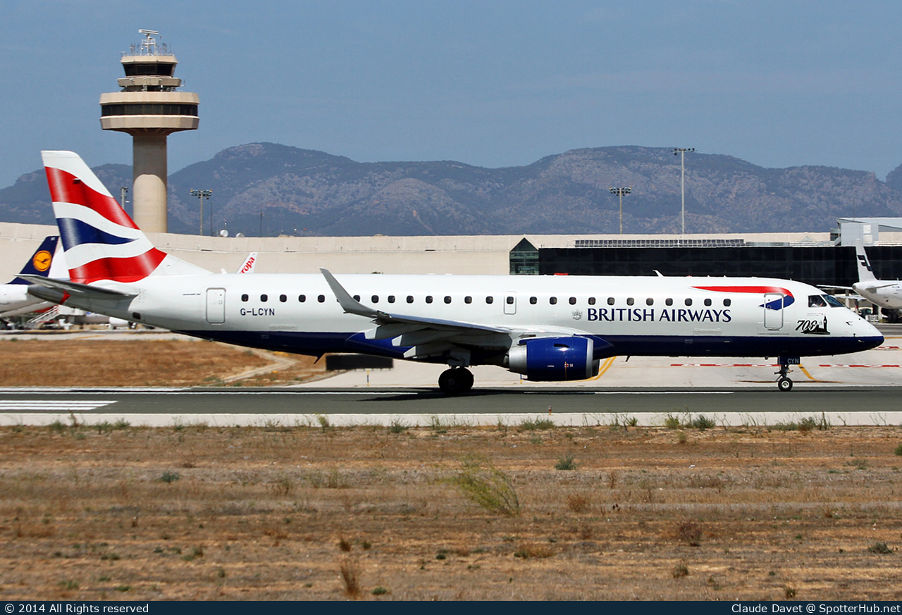 Photo of G-LCYN - Embraer ERJ-190SR operated by BA CityFlyer