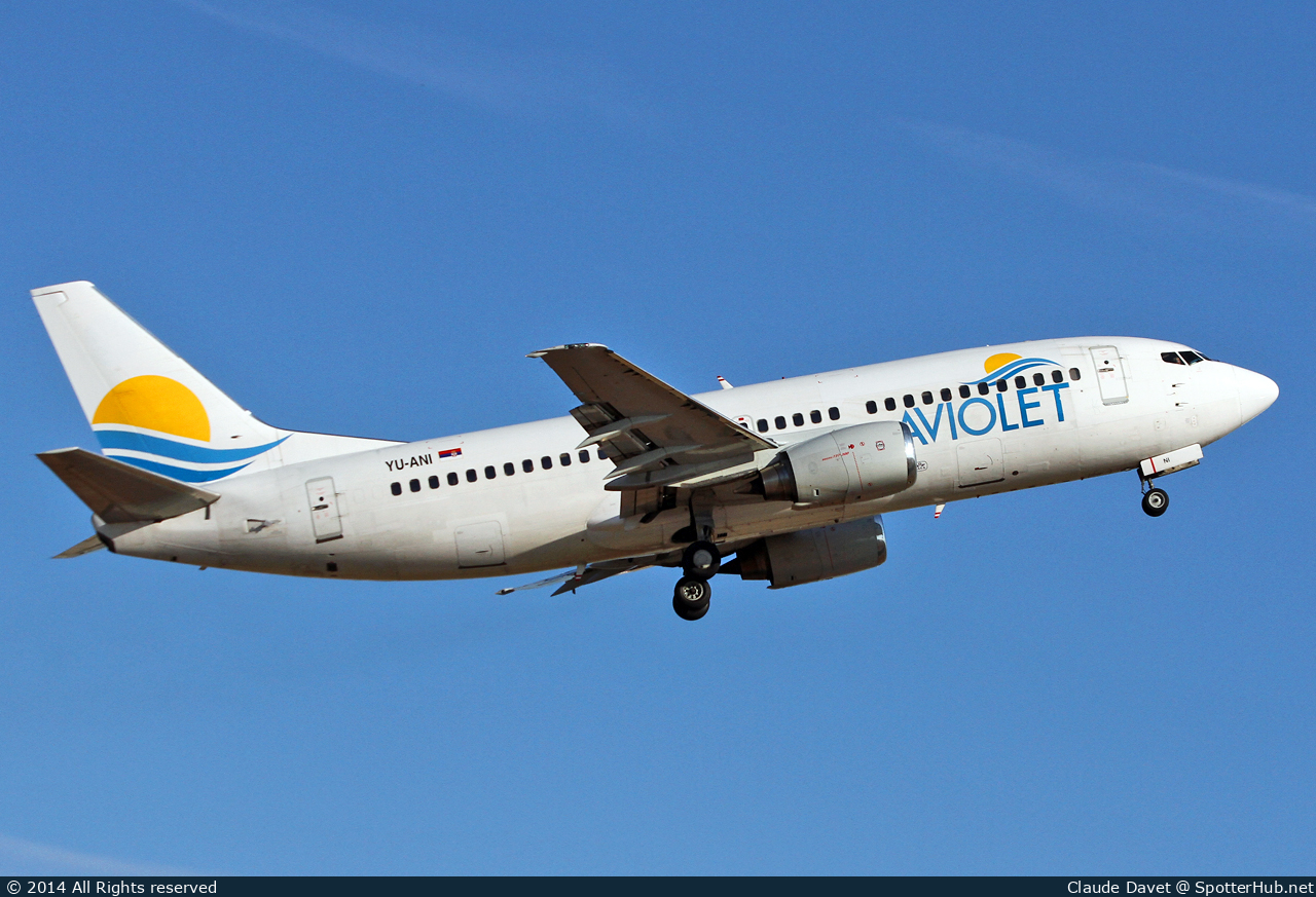 Photo of YU-ANI - Boeing 737-3H9 operated by Aviolet (opb Air Serbia)