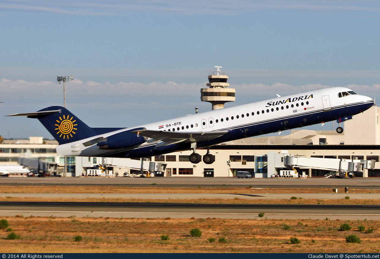 Photo of 9A-BTE - Fokker 100 operated by SunAdria Airlines (opb Trade Air)