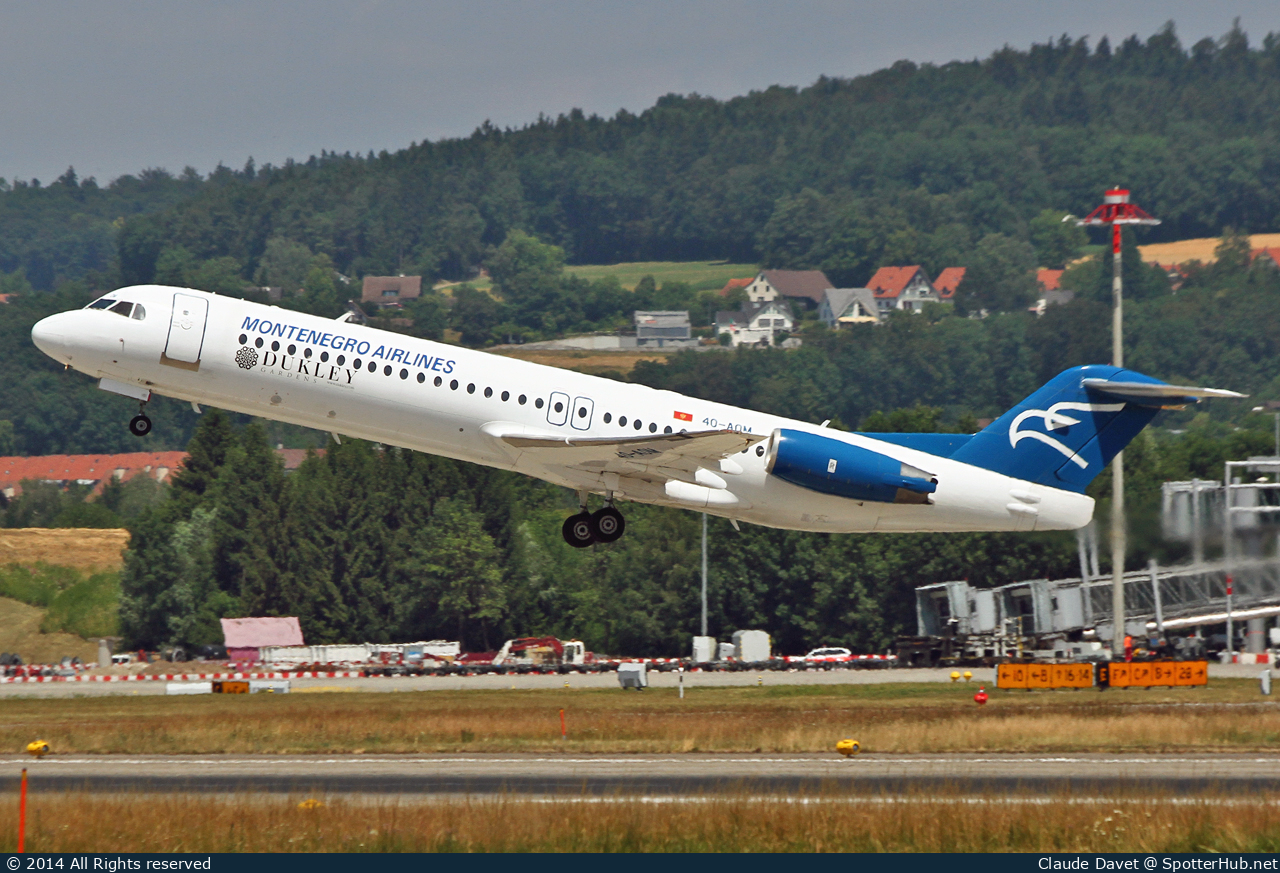 Photo of 4O-AOM - Fokker 100 operated by Montenegro Airlines