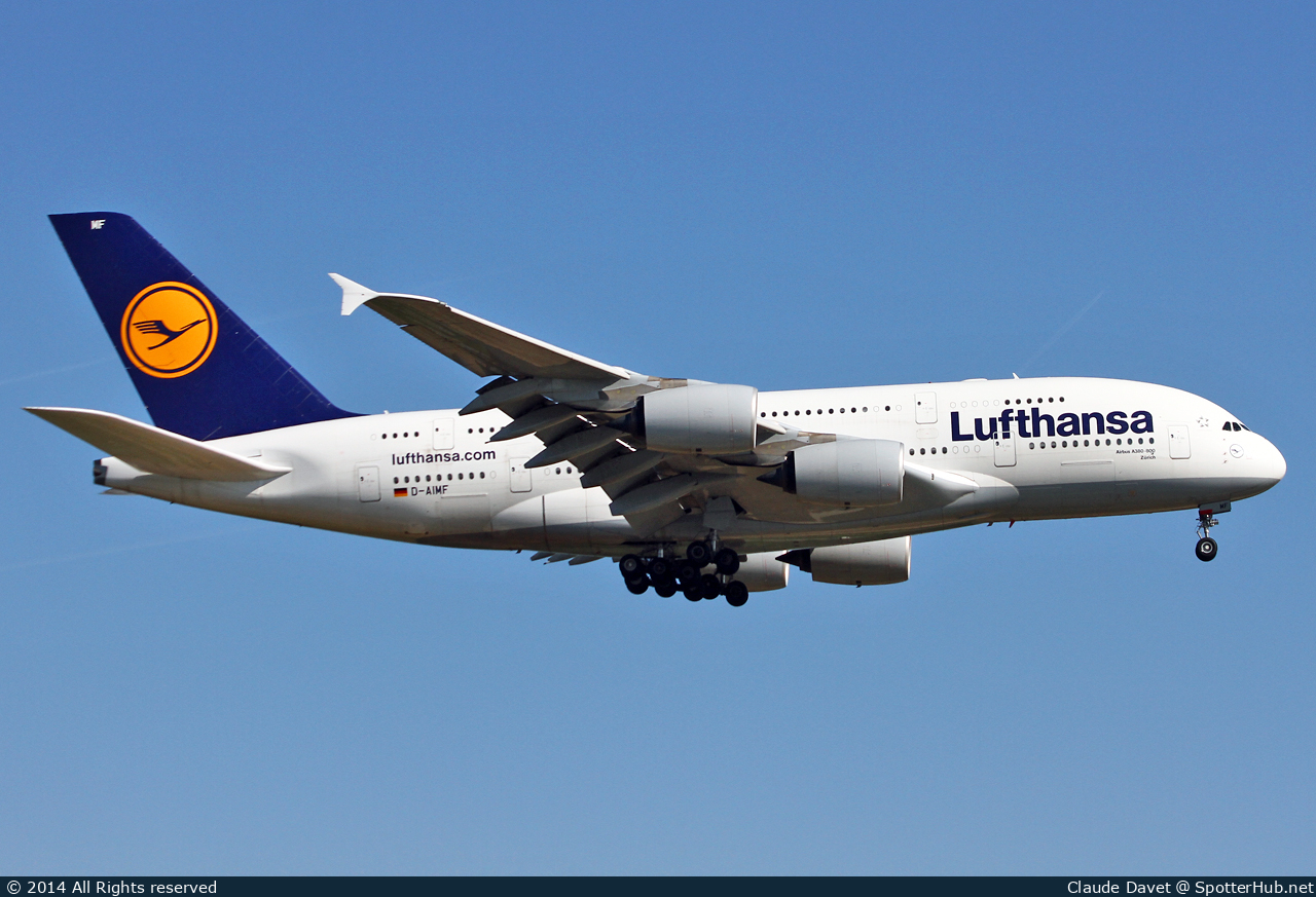 Photo of D-AIMF - Airbus A380-841 operated by Lufthansa