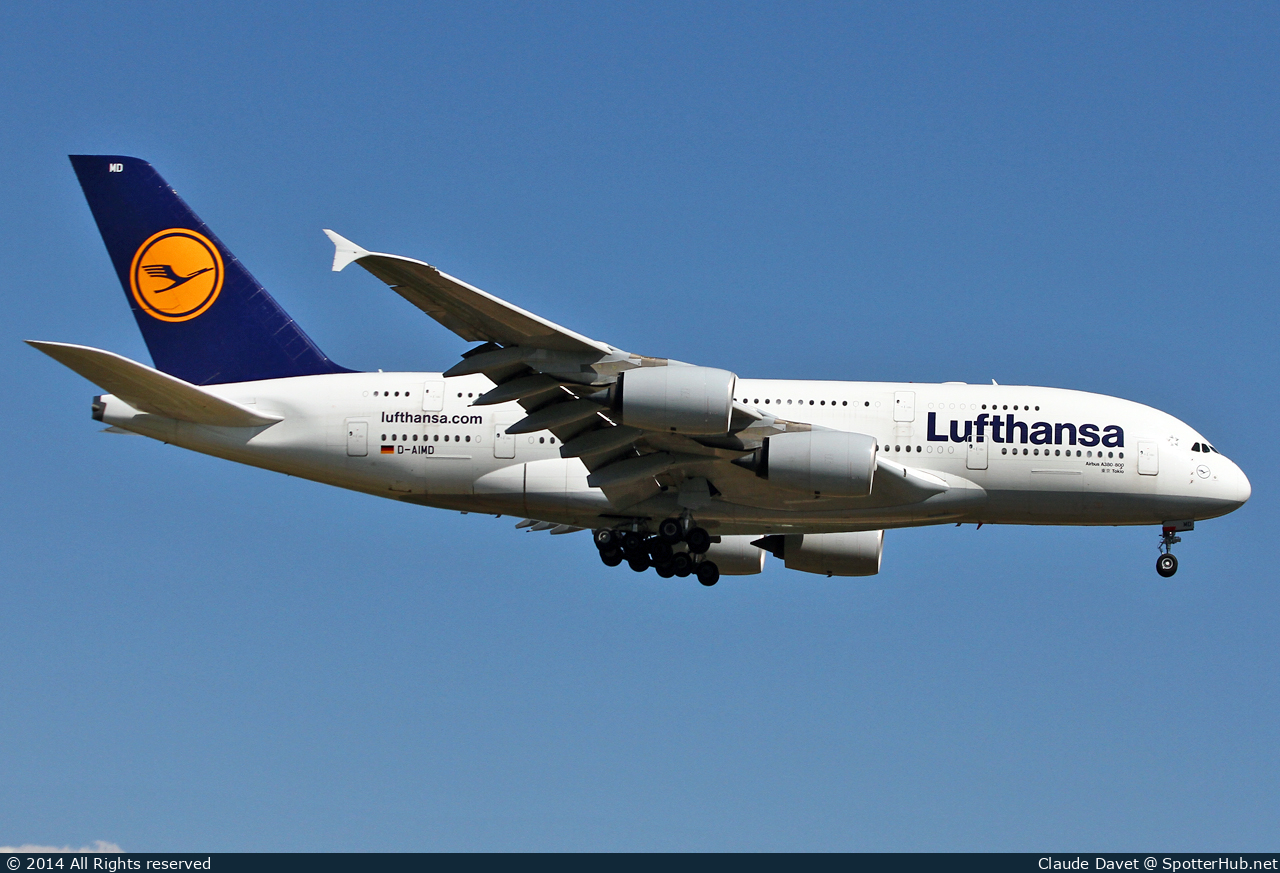 Photo of D-AIMD - Airbus A380-841 operated by Lufthansa