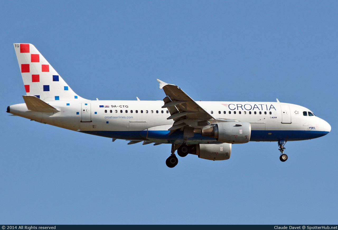 Photo of 9A-CTG - Airbus A319-112 operated by Croatia Airlines