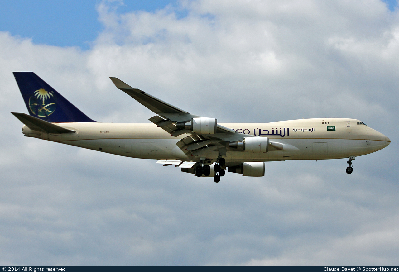 Photo of TF-AMU - Boeing 747-48EF operated by Saudi Arabian Airlines Cargo (opb Air Atlanta Icelandic)
