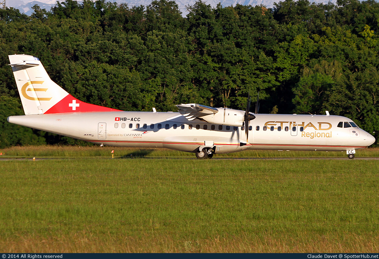 Photo of HB-ACC - ATR 72-500 operated by Etihad Regional (opb Darwin Airline)