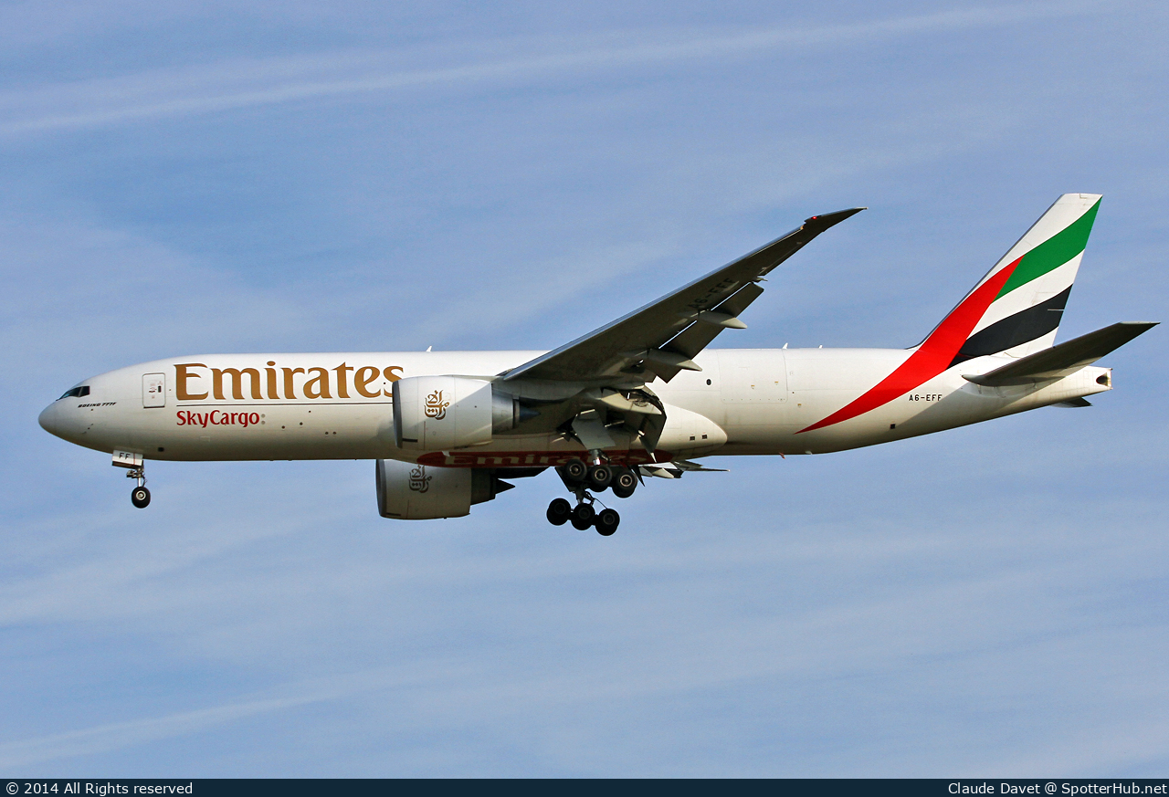 Photo of A6-EFF - Boeing 777-F1H operated by Emirates SkyCargo