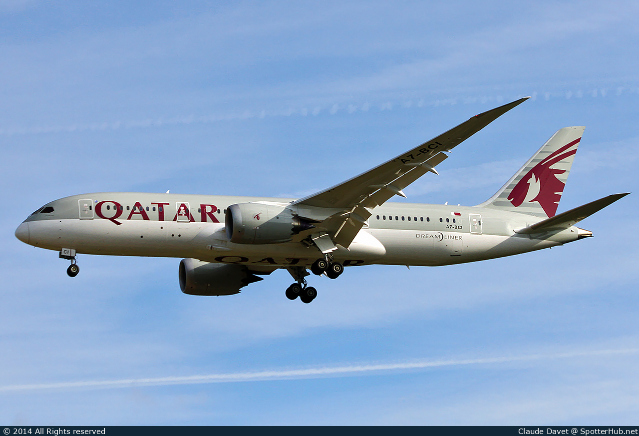 Photo of A7-BCI - Boeing 787-8 Dreamliner operated by Qatar Airways