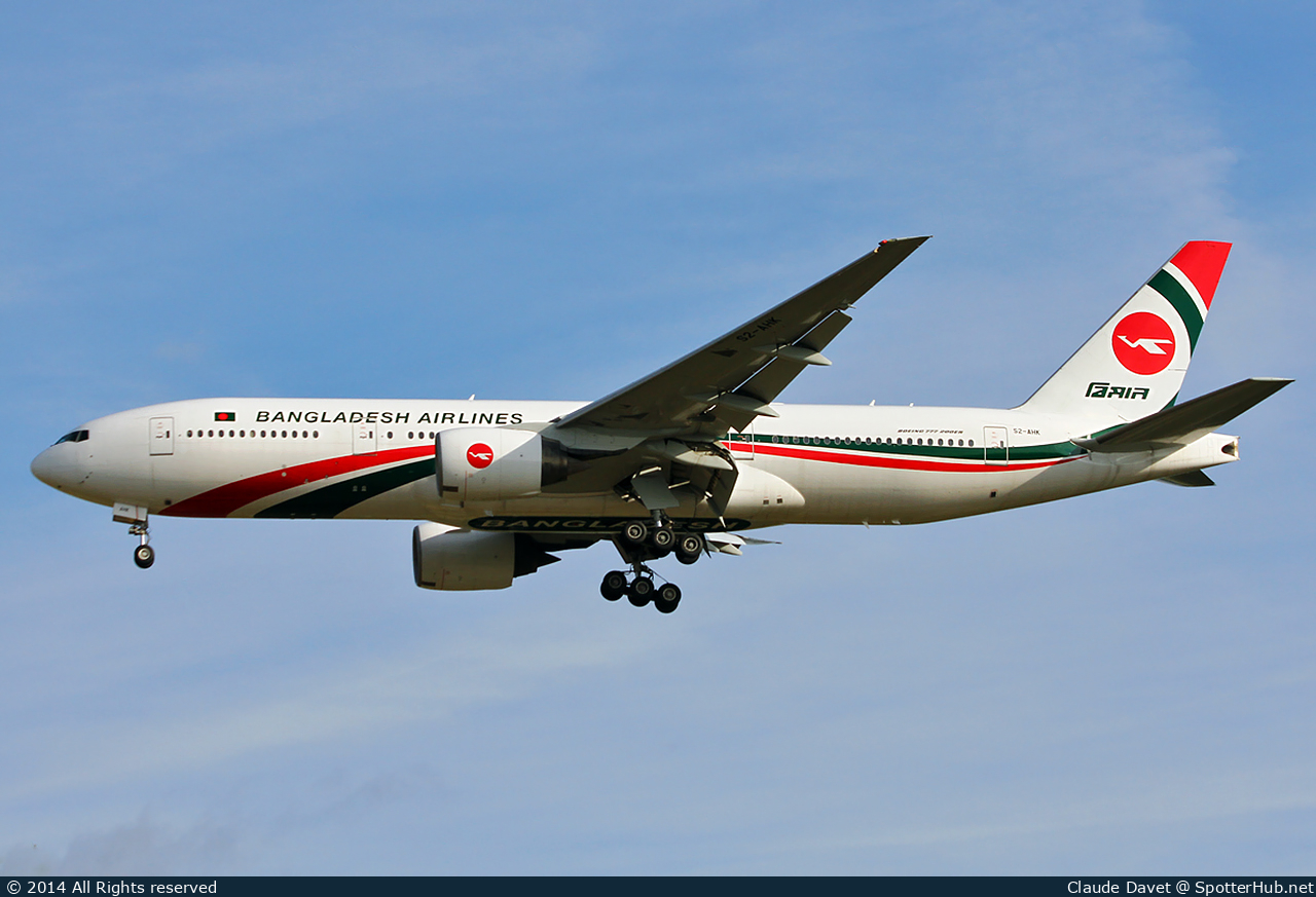 Photo of S2-AHK - Boeing 777-266(ER) operated by Biman Bangladesh Airlines