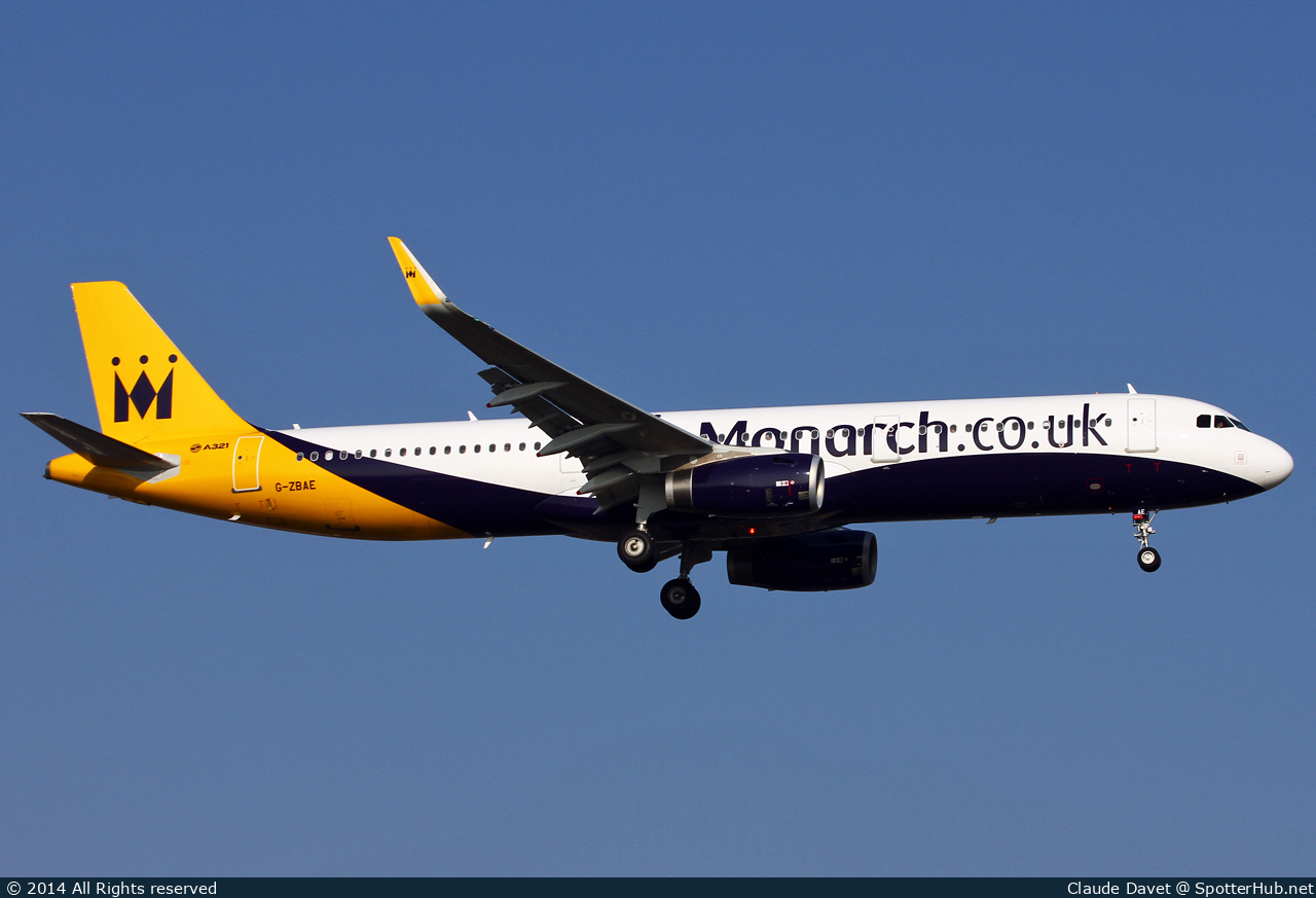 Photo of G-ZBAE - Airbus A321-231 operated by Monarch Airlines