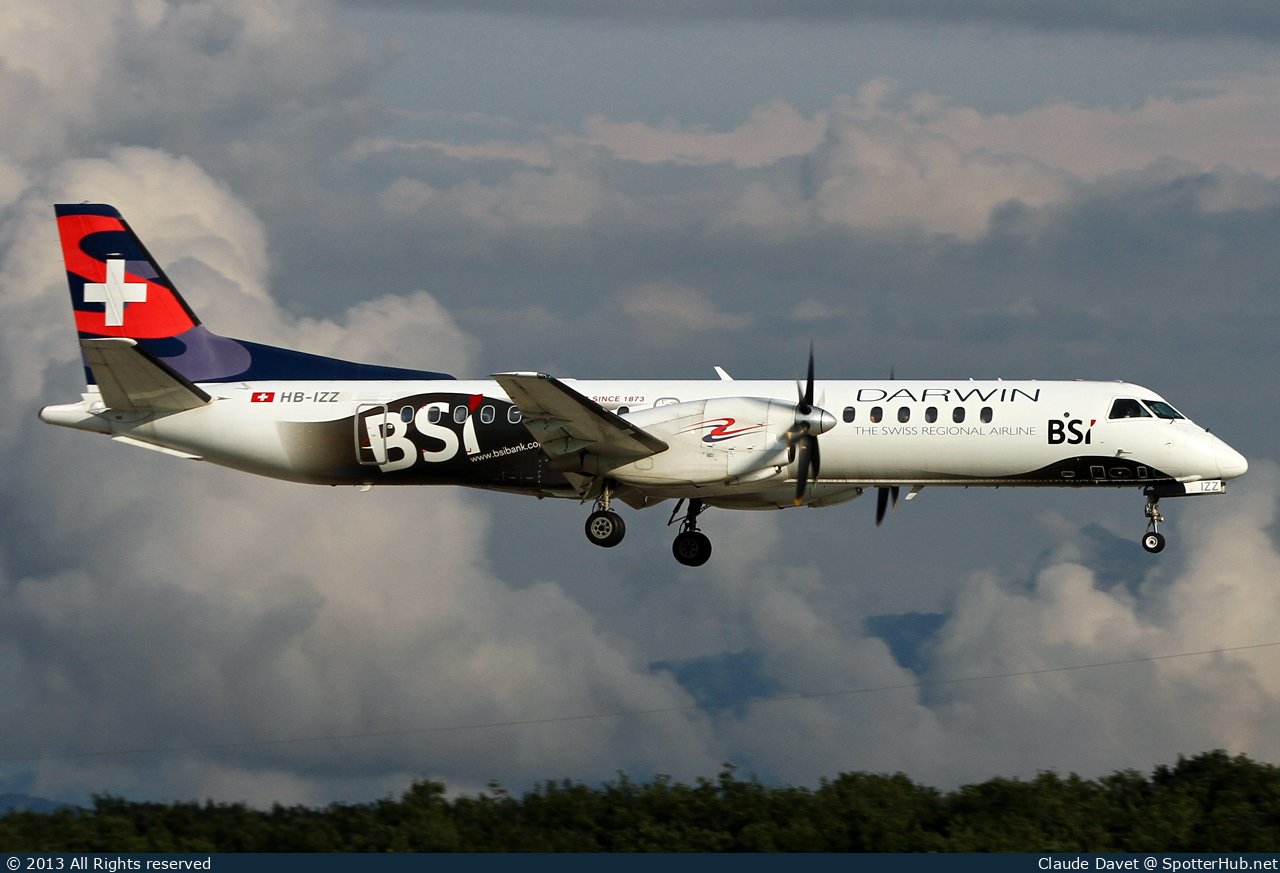 Photo of HB-IZZ - Saab 2000 operated by Darwin Airline