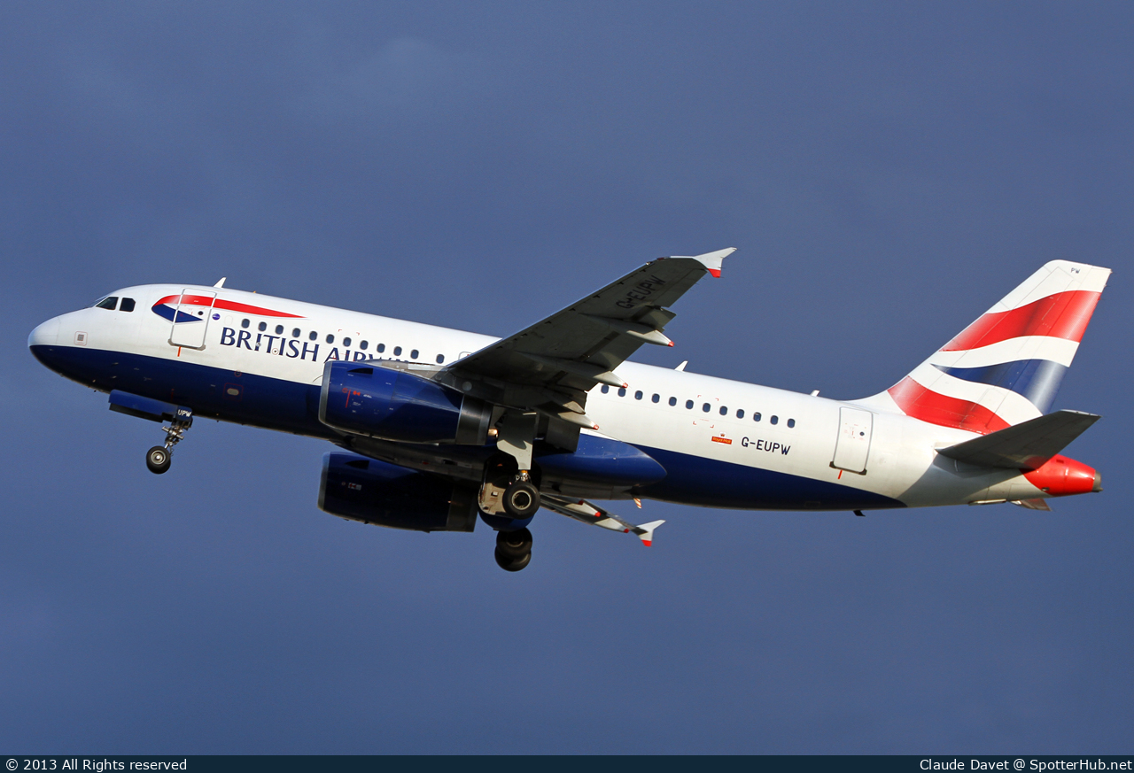 Photo of G-EUPW - Airbus A319-131 operated by British Airways