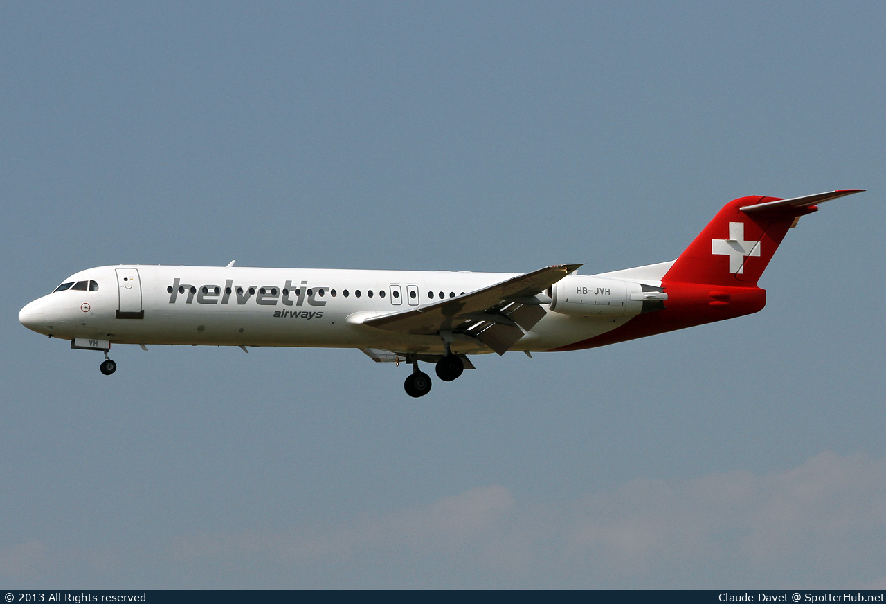 Photo of HB-JVH - Fokker 100 operated by Helvetic Airways