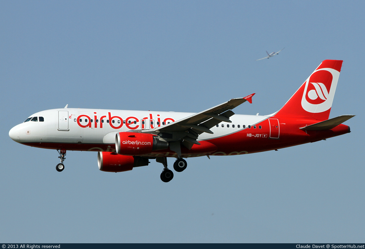 Photo of HB-JOY - Airbus A319-112 operated by Air Berlin (opb Belair Airlines)
