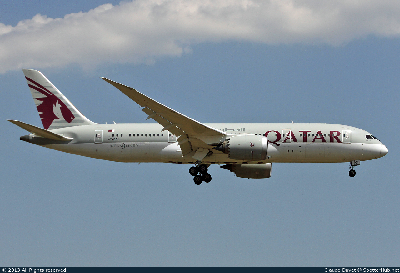 Photo of A7-BCL - Boeing 787-8 Dreamliner operated by Qatar Airways