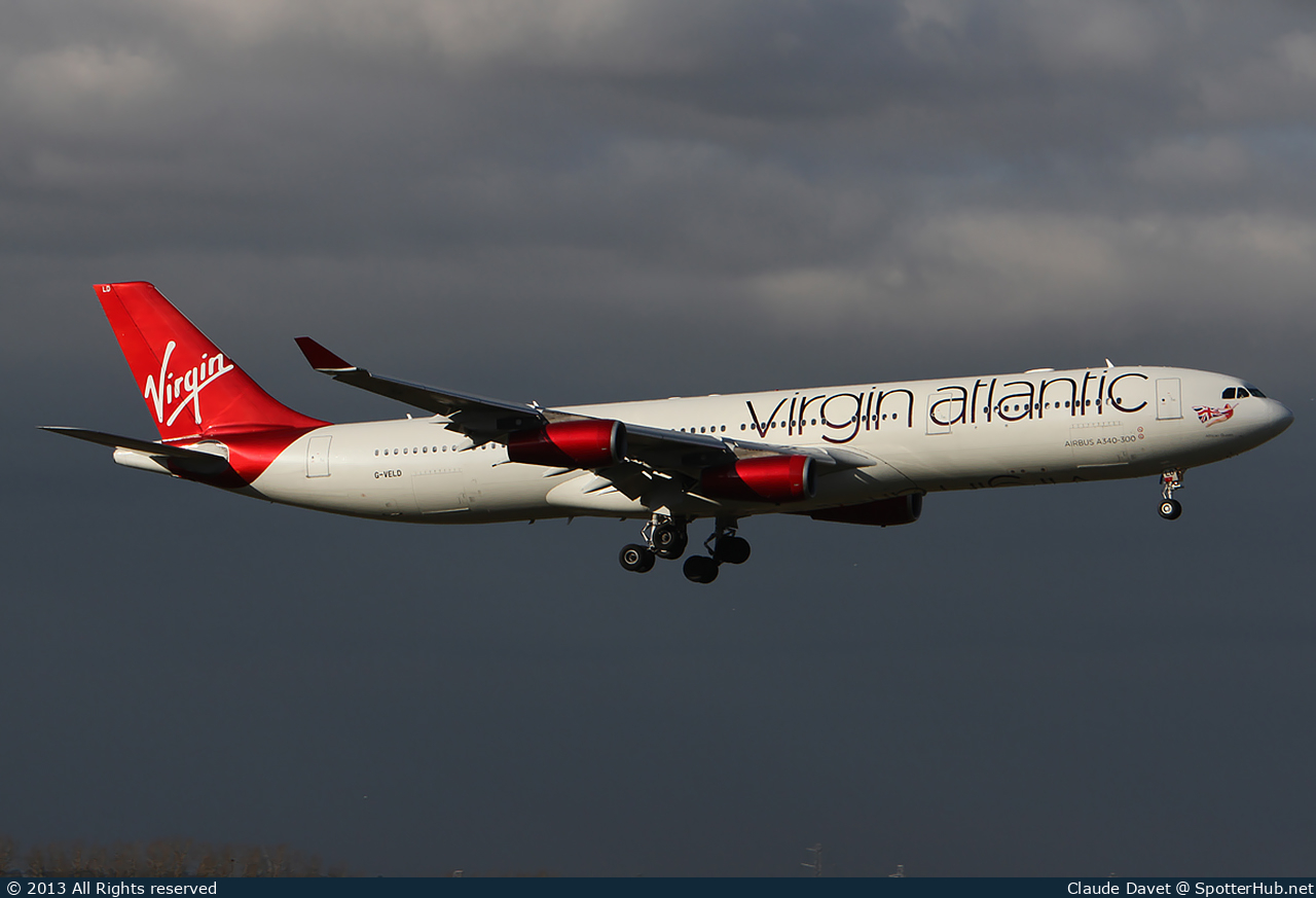 Photo of G-VELD - Airbus A340-313 operated by Virgin Atlantic Airways
