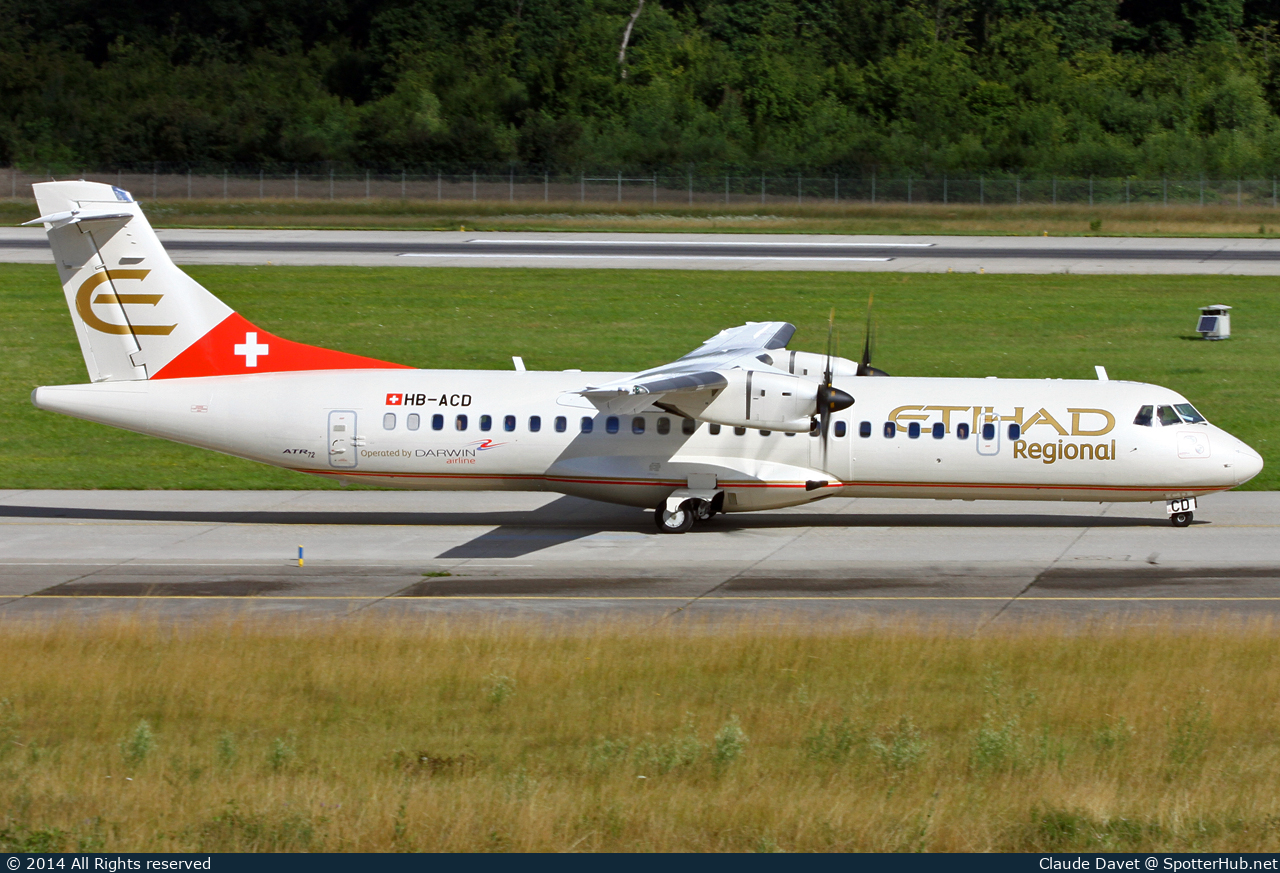 Photo of HB-ACD - ATR 72-500 operated by Etihad Regional (opb Darwin Airline)