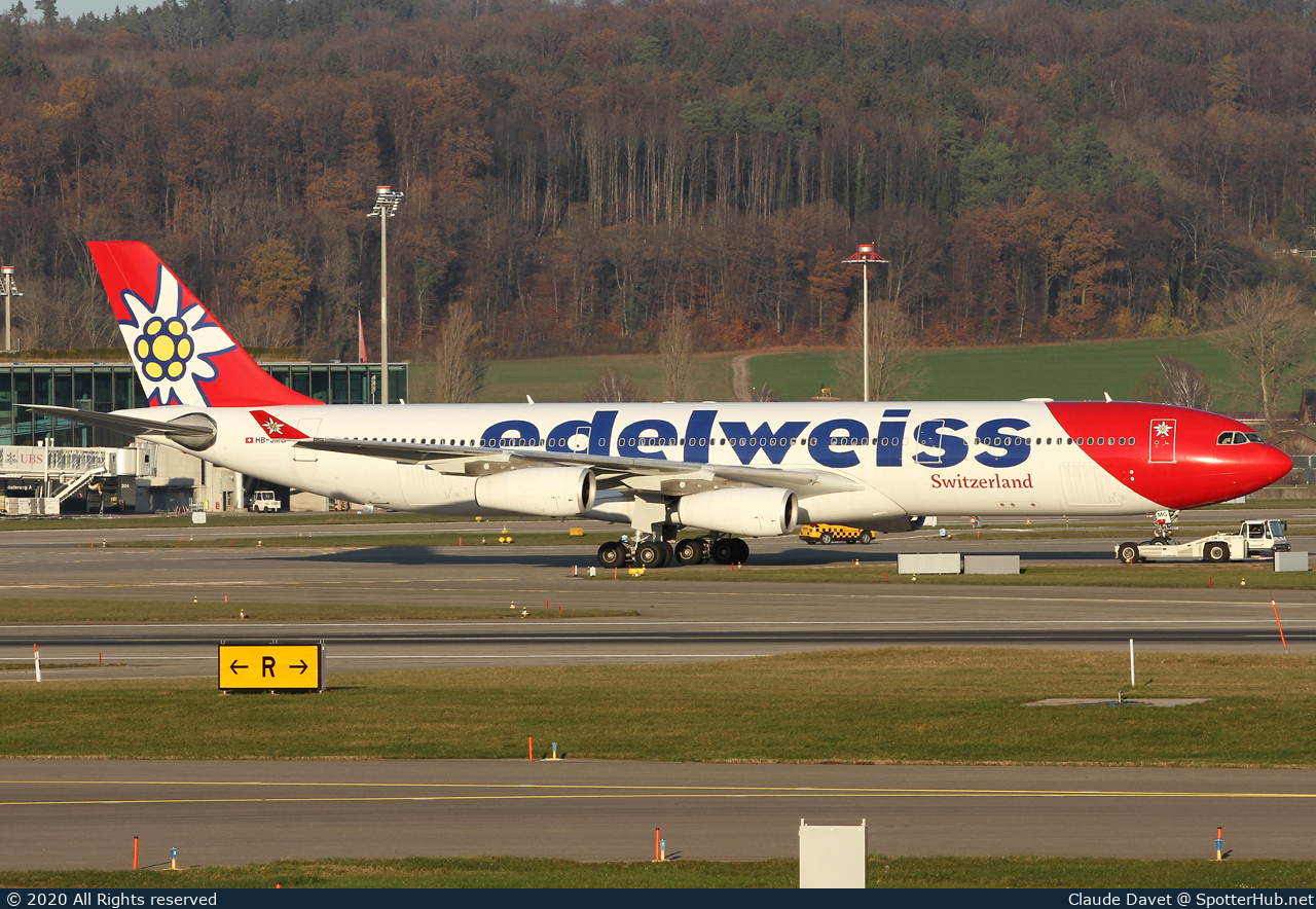 Photo of HB-JMG - Airbus A340-313 operated by Edelweiss Air