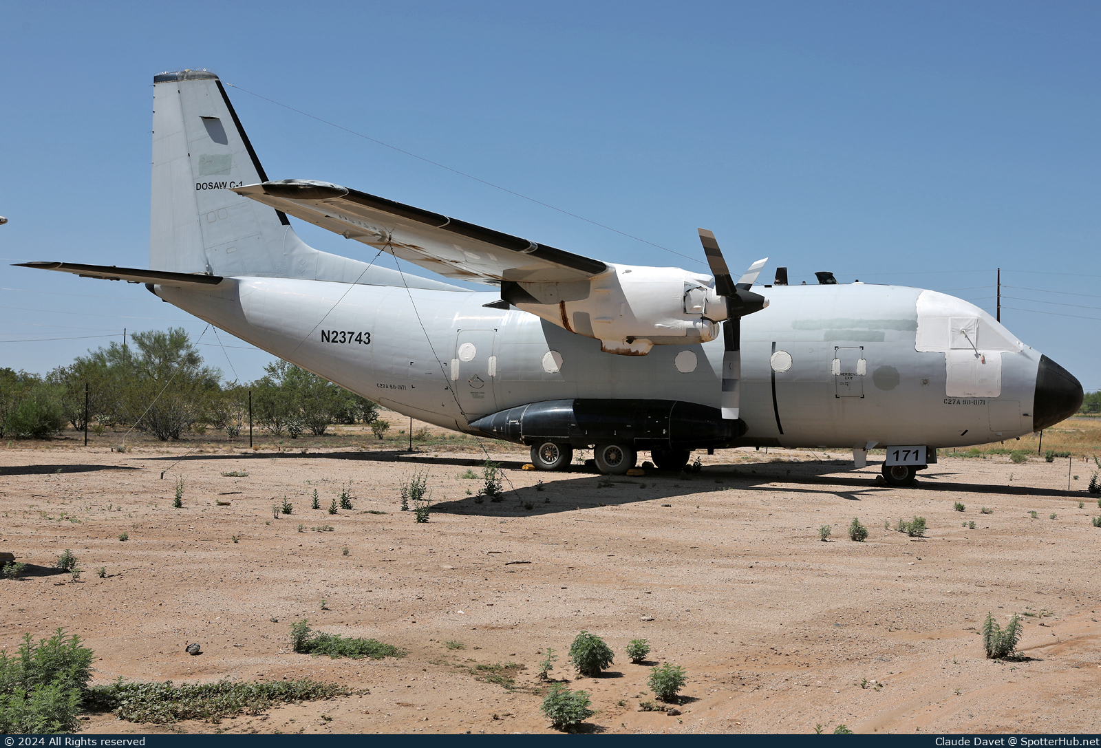 Photo of N23743 - Alenia C-27A Spartan operated by US Department of State Air Wing