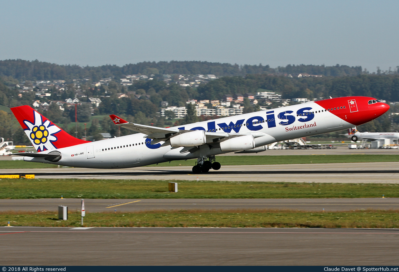 Photo of HB-JME - Airbus A340-313 operated by Edelweiss Air