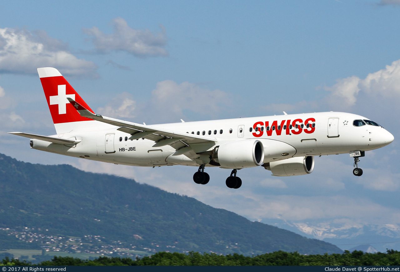 Photo of HB-JBE - Airbus A220-100 operated by Swiss International Air Lines