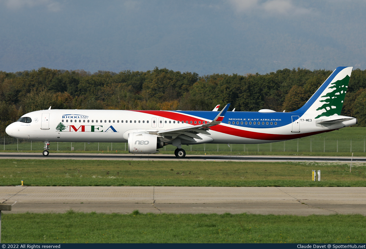 Photo of T7-ME3 - Airbus A321-271NX operated by MEA Middle East Airlines
