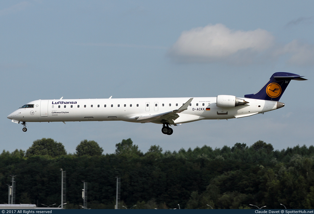 Photo of D-ACKK - Bombardier CRJ-900LR operated by Lufthansa CityLine
