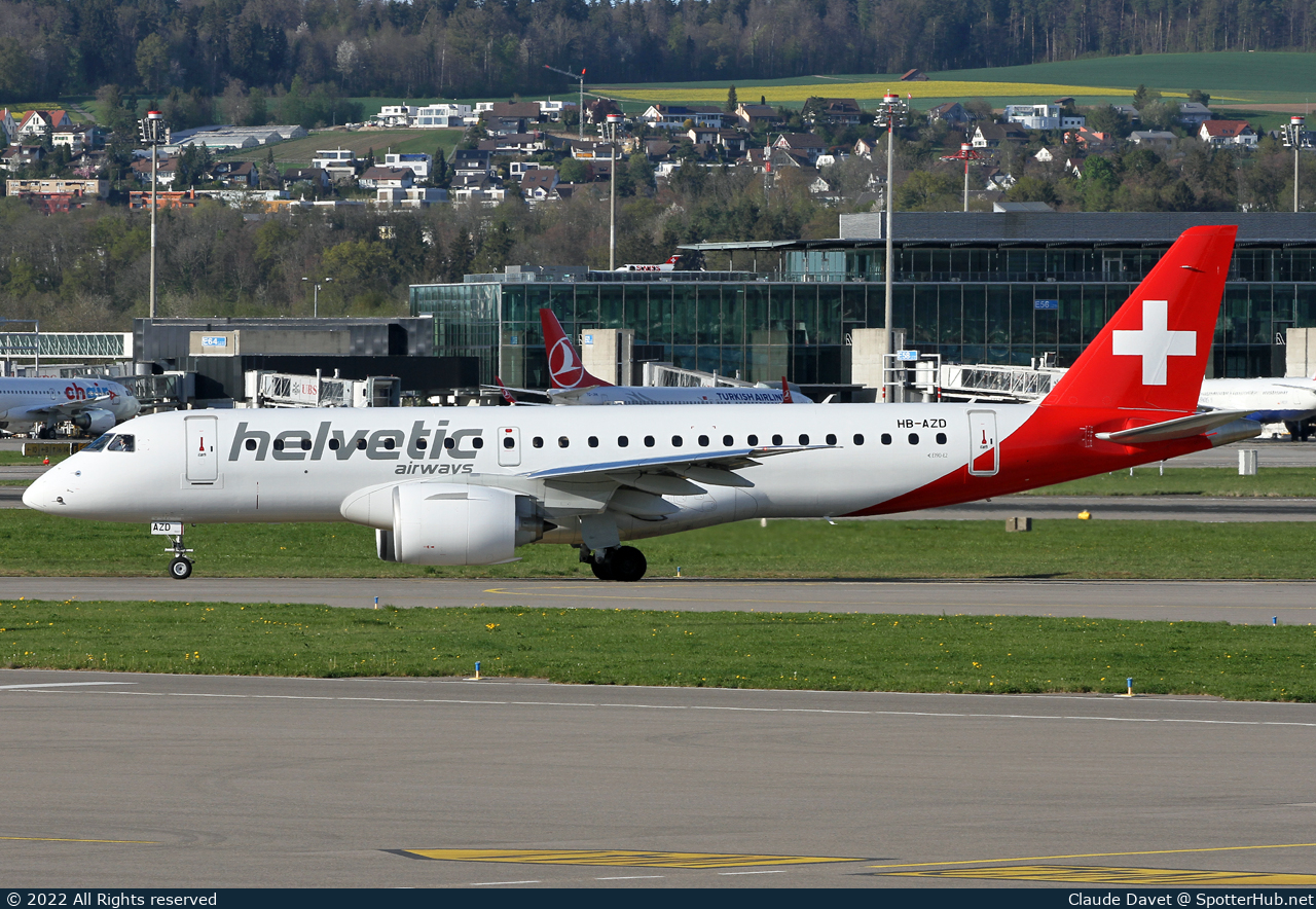 Photo of HB-AZD - Embraer ERJ-190-E2 operated by Helvetic Airways