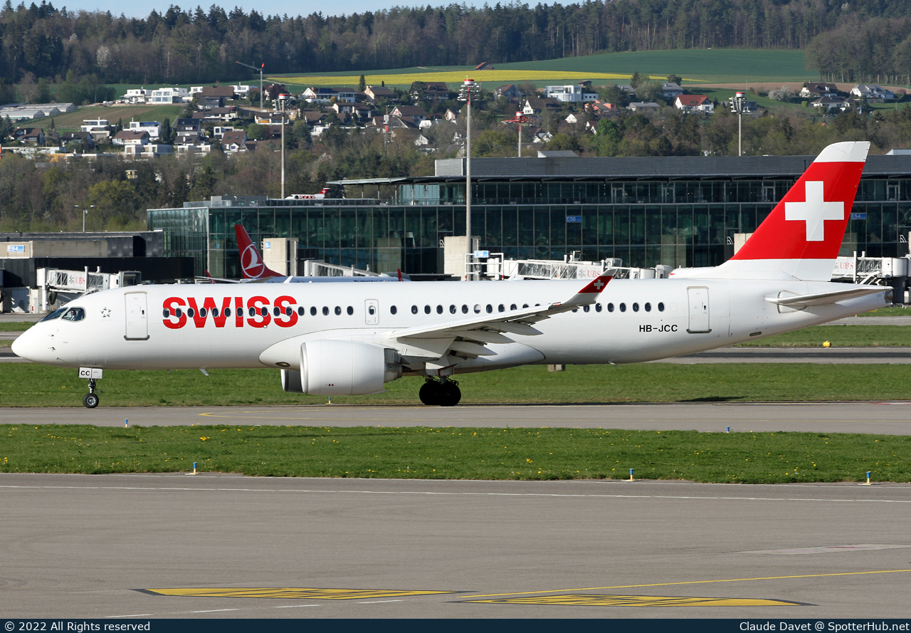 Photo of HB-JCC - Airbus A220-300 operated by Swiss International Air Lines