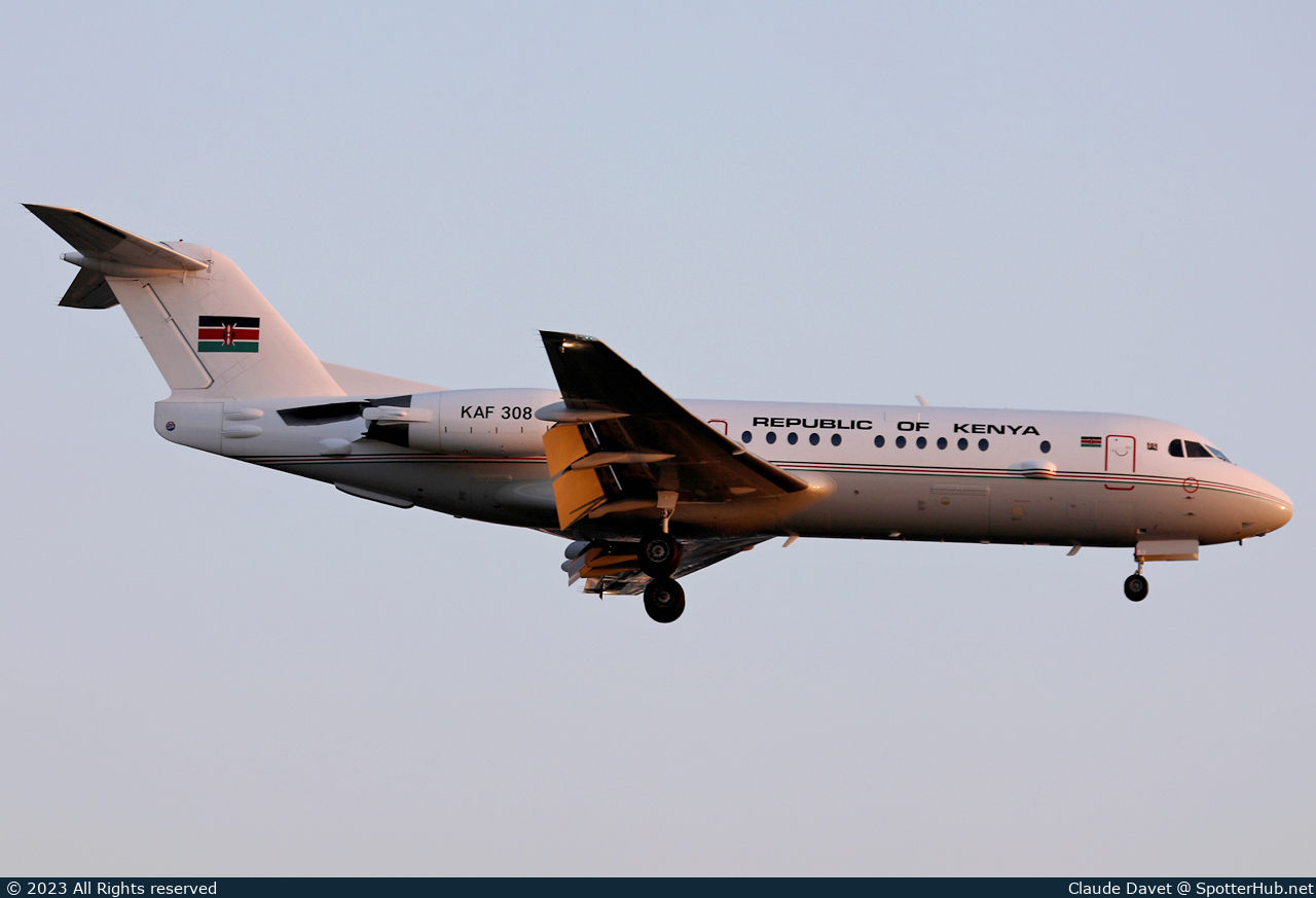 Photo of KAF308 - Fokker 70 operated by Government of Kenya