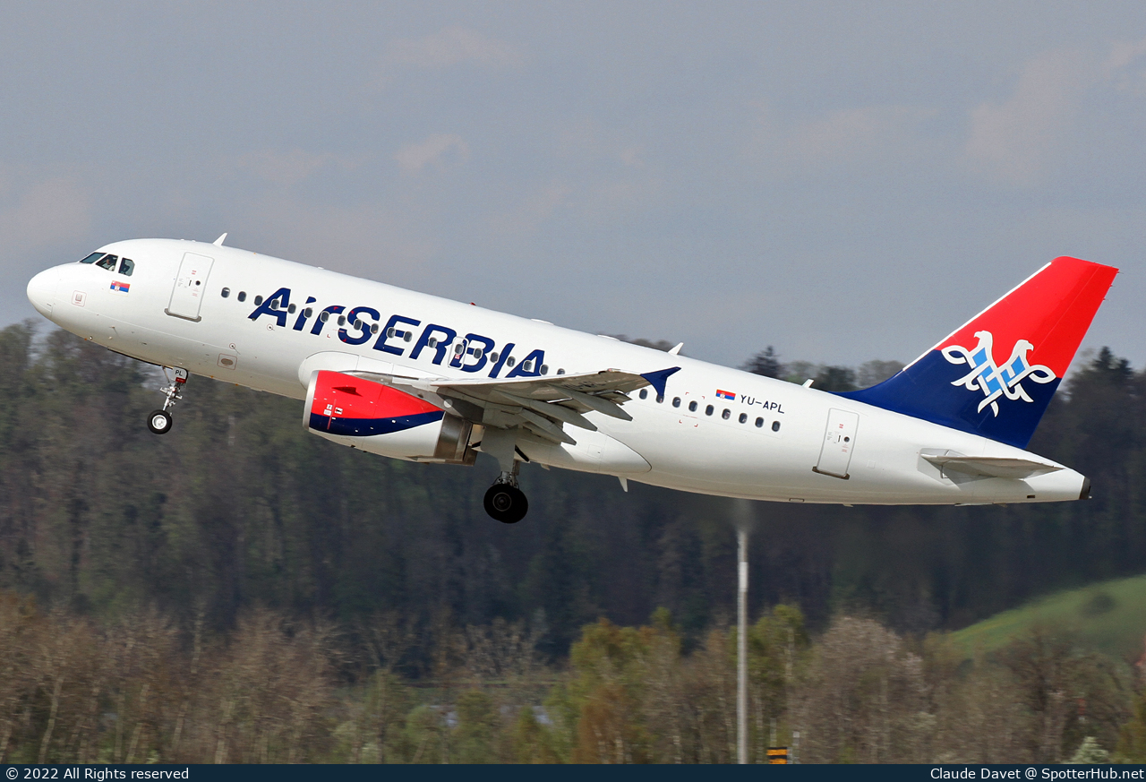 Photo of YU-APL - Airbus A319-132 operated by Air Serbia