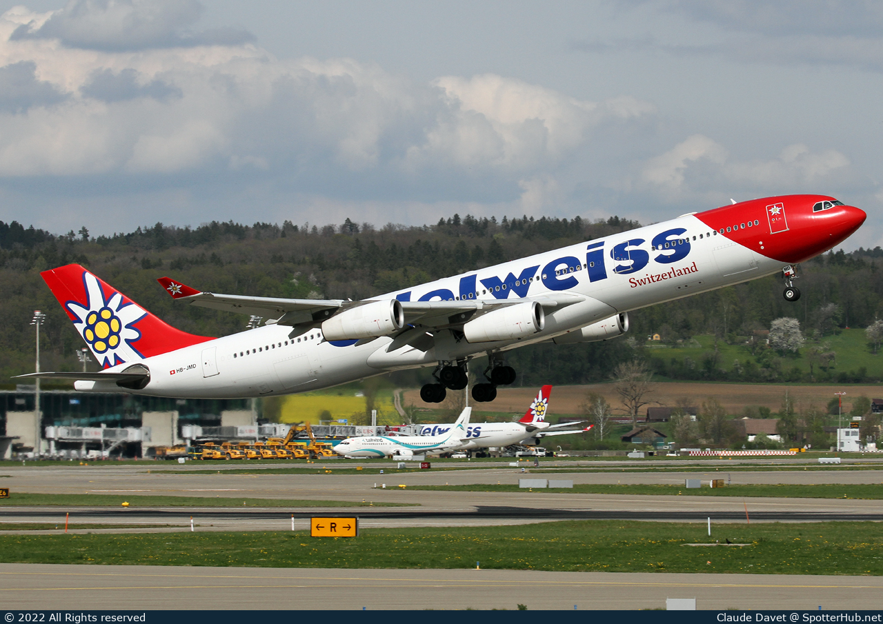 Photo of HB-JMD - Airbus A340-313 operated by Edelweiss Air