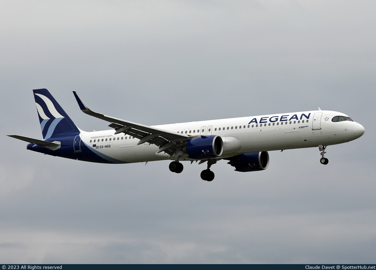 Photo of SX-NAD - Airbus A321-271NX operated by Aegean Airlines