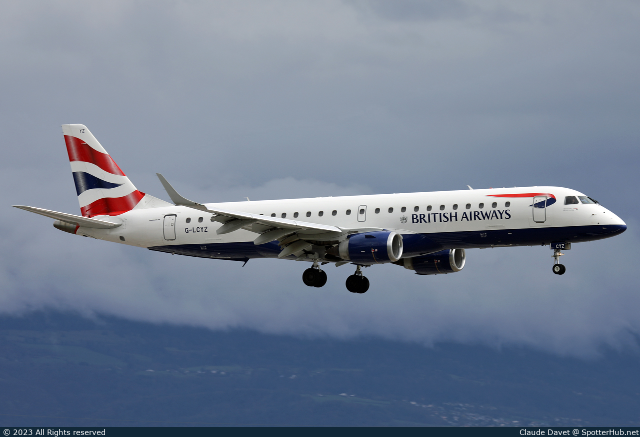 Photo of G-LCYZ - Embraer ERJ-190SR operated by BA CityFlyer