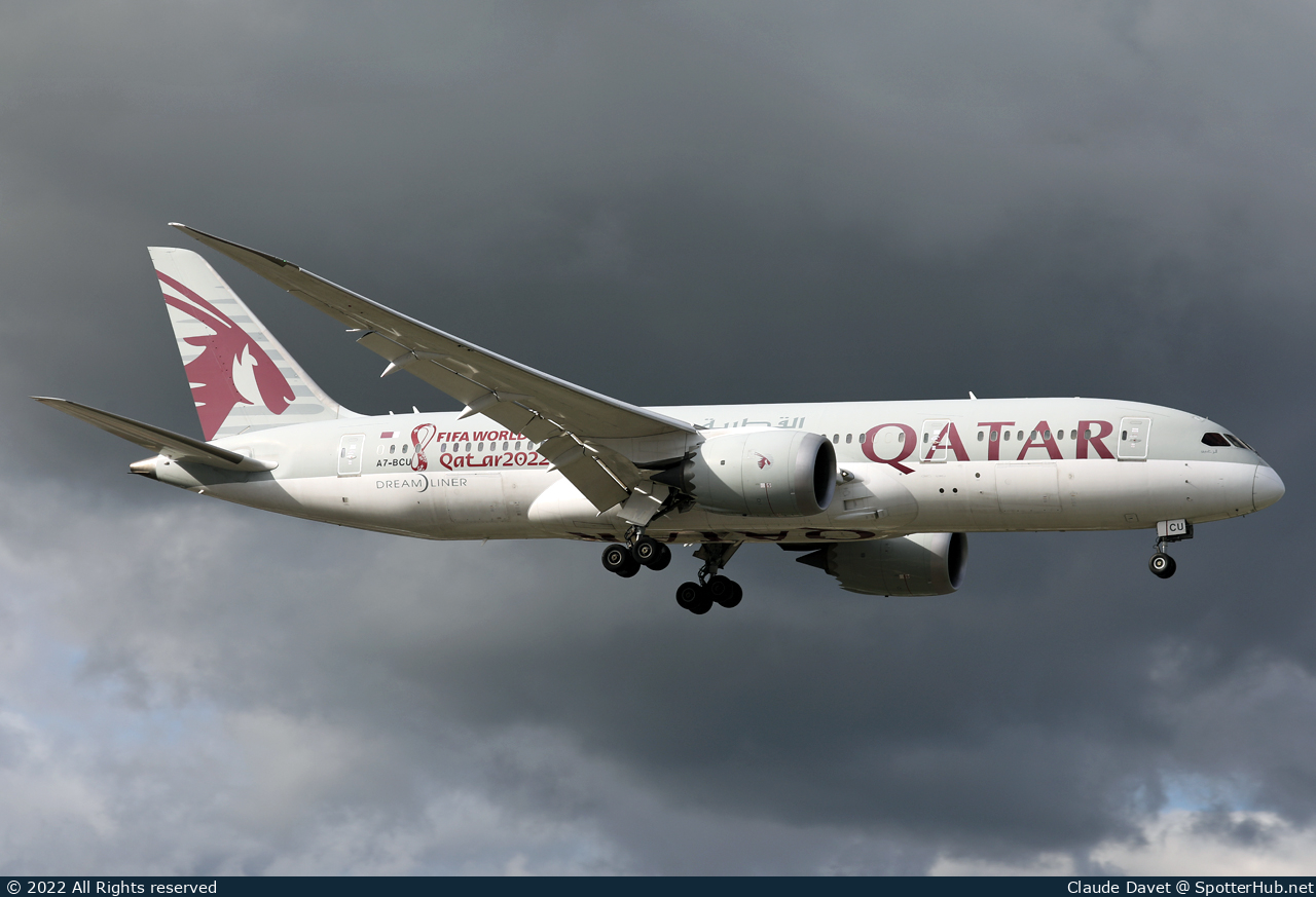 Photo of A7-BCU - Boeing 787-8 Dreamliner operated by Qatar Airways