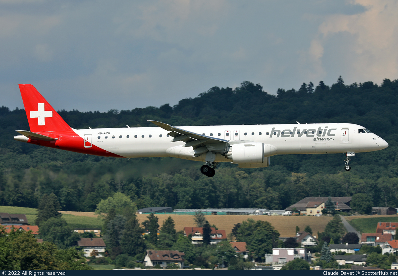 Photo of HB-AZK - Embraer ERJ-195-E2 operated by Helvetic Airways