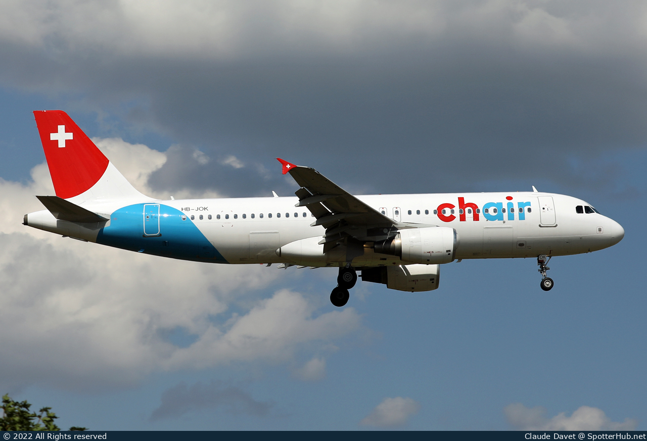 Photo of HB-JOK - Airbus A320-214 operated by Chair Airlines
