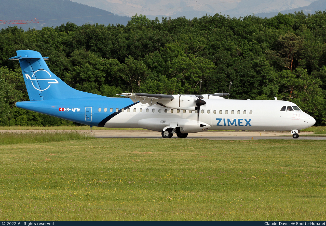 Photo of HB-AFW - ATR 72-202(F) operated by Zimex Aviation